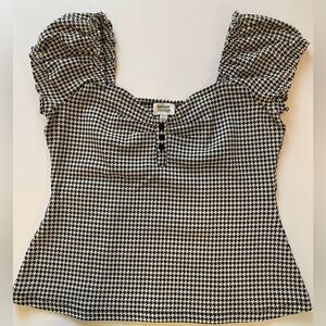Unique Vintage XL Loretta top in houndstooth